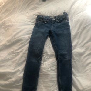 Zara trendy mid wash jeans with